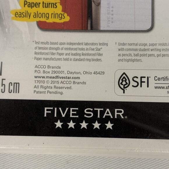 VTG Five Star 3 Hole Reinforced Notebook Filler Paper College Ruled 100 Sheets - Picture 3 of 5
